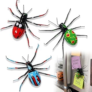 2PCS Halloween Spider Magnets, 3D Colorful Fridge Decor