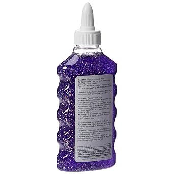 Amazon Basics Liquid Washable Glitter Glue for Making Slime, Art Crafts and School, Assorted Colors (Purple, Pink, Red, Blue), 6 oz Each, 4-Count