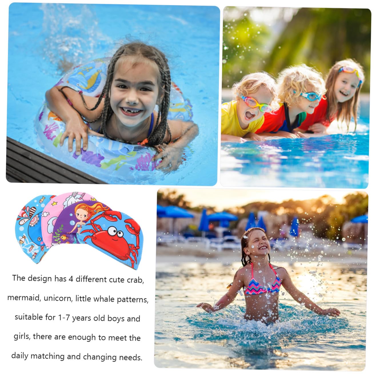 Toddmomy 4 Cuffie per Design Divertenti per Ragazzi e Ragazze Antiscivolo Piscina e Doccia