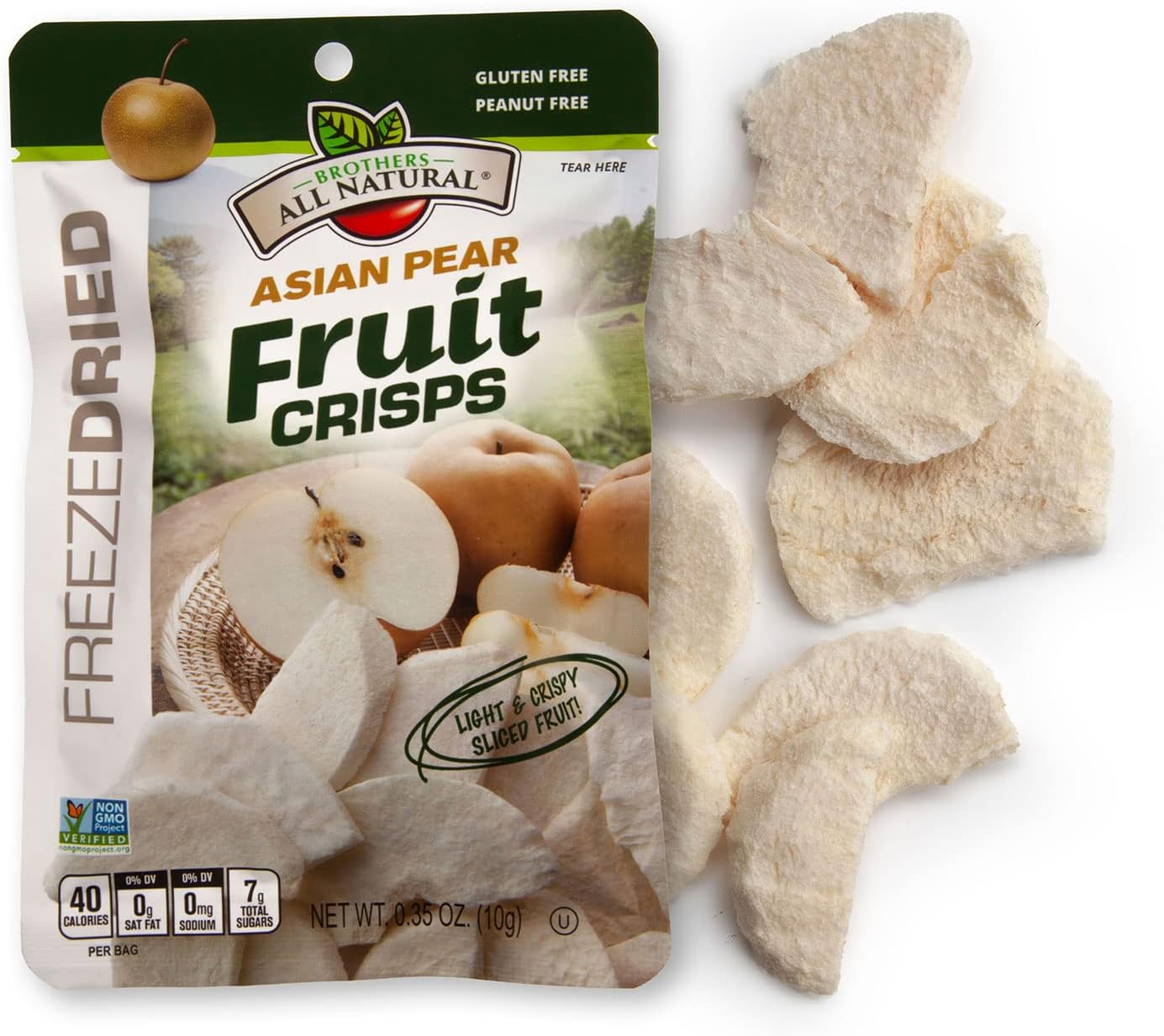 Brothers All Natural Fruit Crisp Asian Pear 10 gm (Pack of 24)