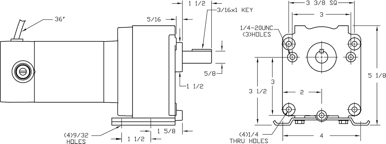 Dayton 1Z831 Gearmotor,94 RPM,12vdc 1Z831 Permanent Motors