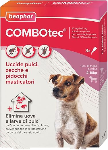 Beaphar COMBOTEC Antiparassitario per Cane Taglia Piccola (2-10 Kg), Protegge da Pulci,...