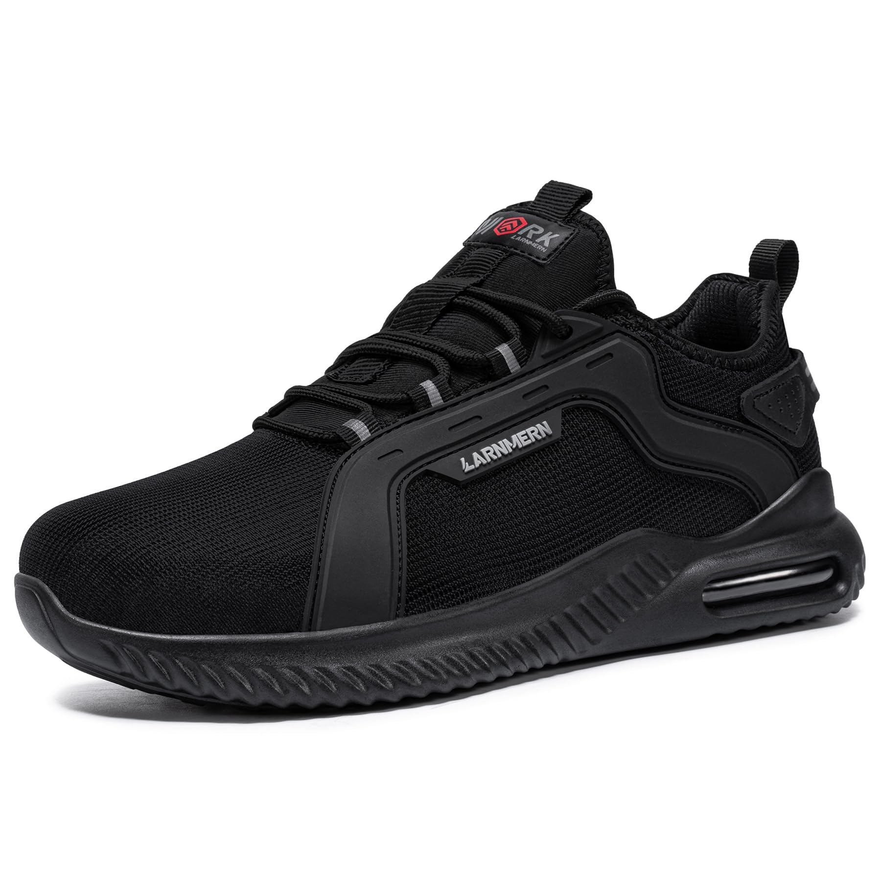 LARNMERNSteel Toe Cap Trainers Safety Mens Work Shoes Womens Comfortable Air Cushion Safety Shoes Lightweight Protective Work Trainers