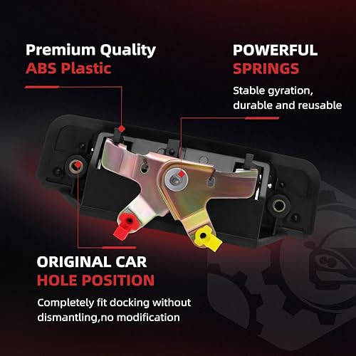 Miniatura 7 de cciyu 6923089101 Reemplazo de manija de puerta trasera para camioneta Toyota 1984 1985 1986 1987 1988 (negro)