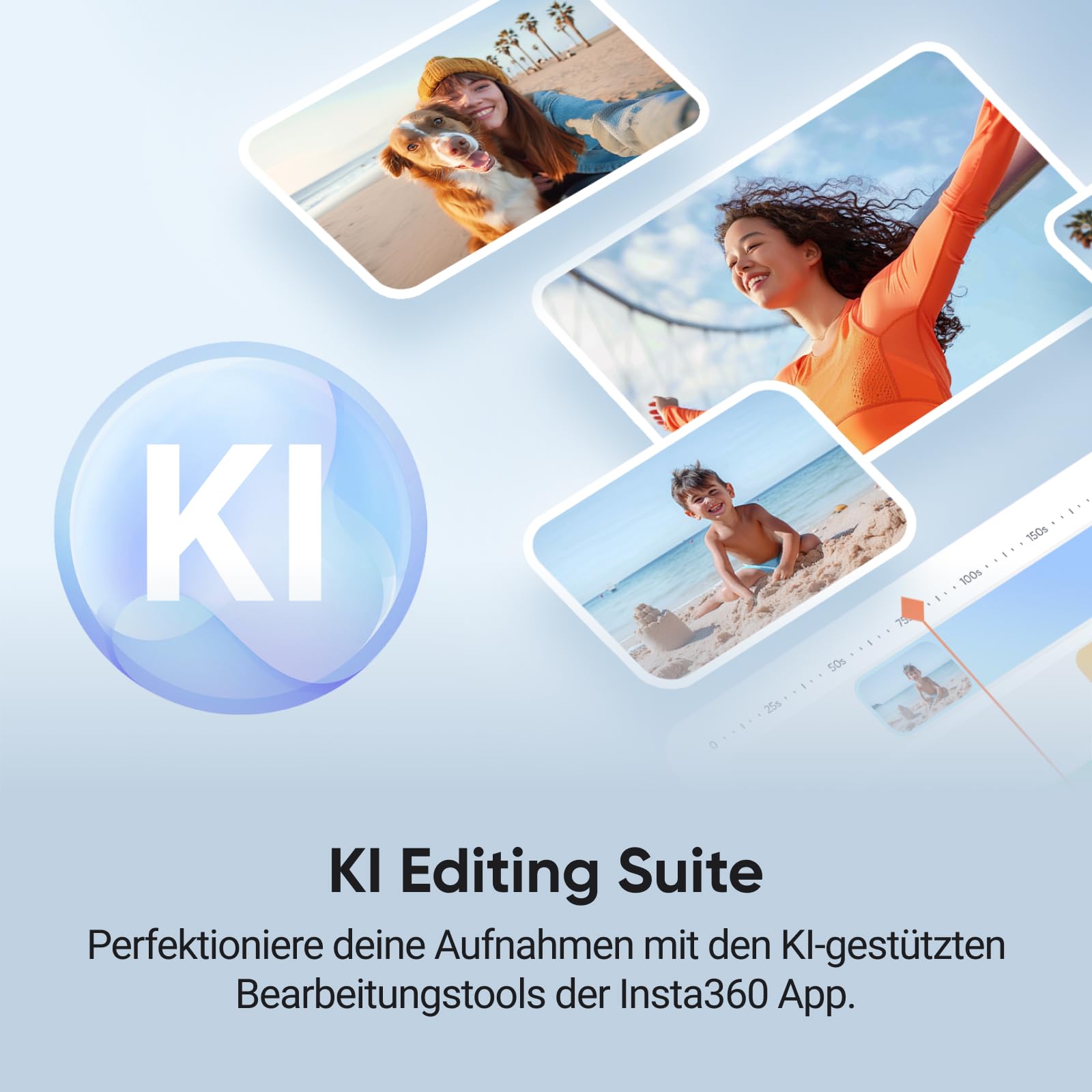 Insta360 Flow 2 Pro Vlog Bundle Weiß - Faltbarer AI Phone Gimbal, Tracking in 200+ Apps mit Apple DockKit, 360º-Pan-Tracking, integr. Stativ/Selfie-Stick, Fernbedienung, Spotlight/Rucksackhalterung
