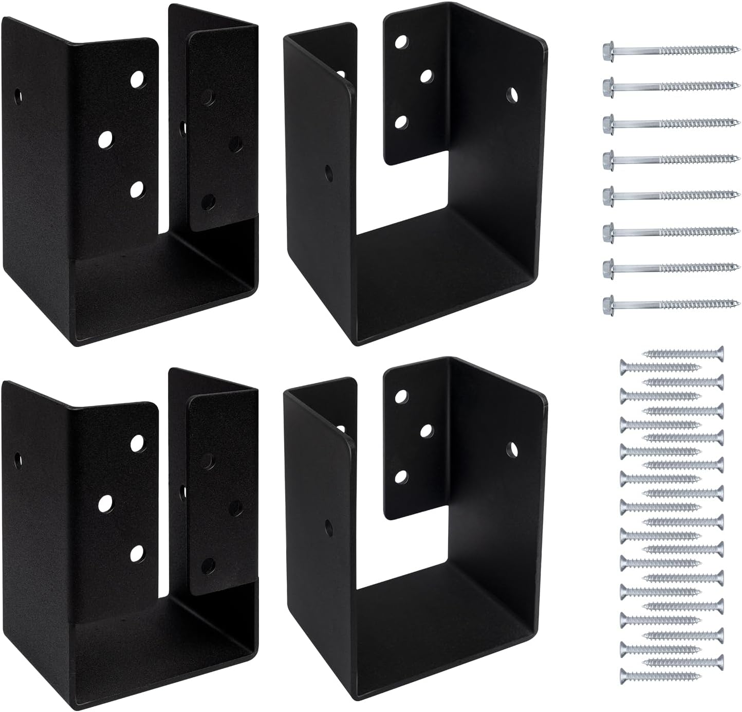 lifgarfe 4pcs 4"x6" Concealed Joist Hanger Bracket Fit for 4"x6" Beam,Swing,handrail,and Fence
