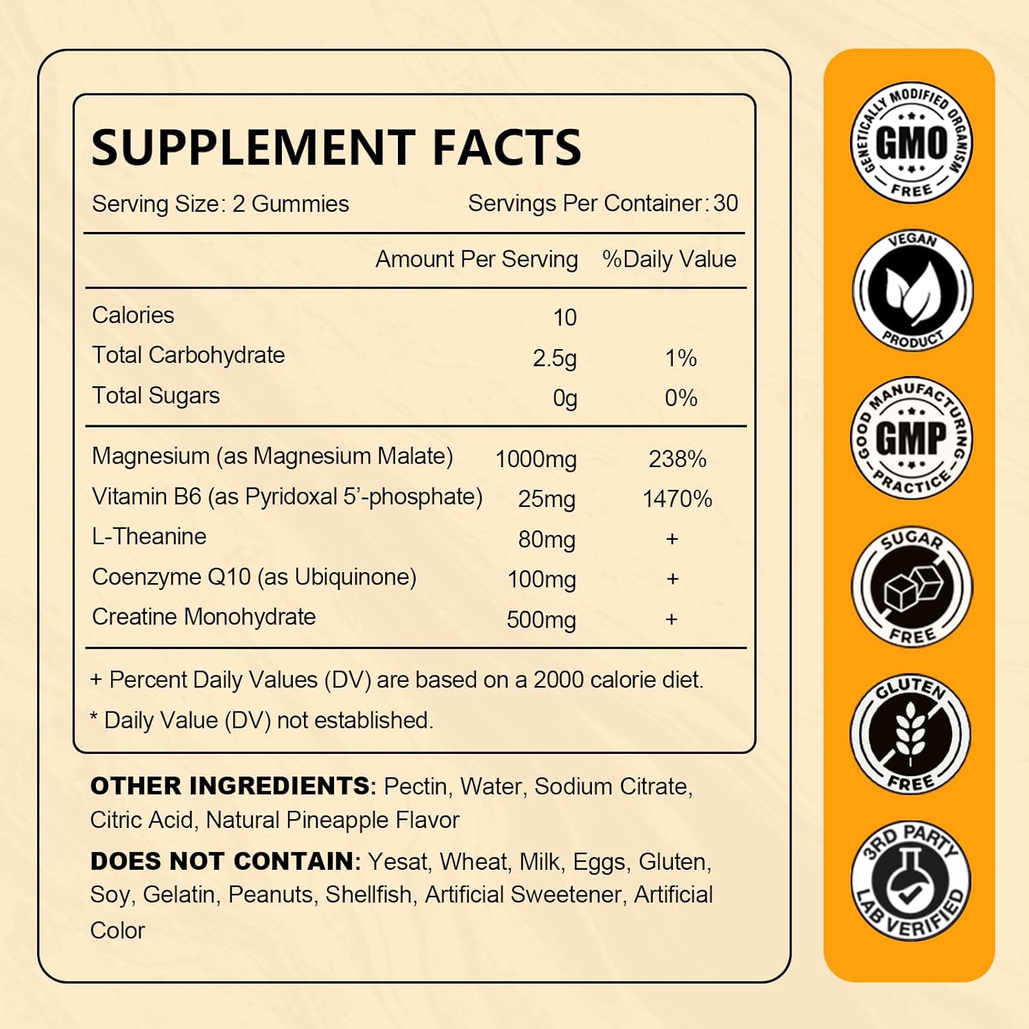 2 Pack Magnesium Malate Gummies 1000mg, High Absorption Magnesium Supplements for Adults & Kids, with L-Theanine, CoQ10 & Vitamin B6, Support Energy Production, Muscle Function, Non-GMO, Vegan, 120Ct