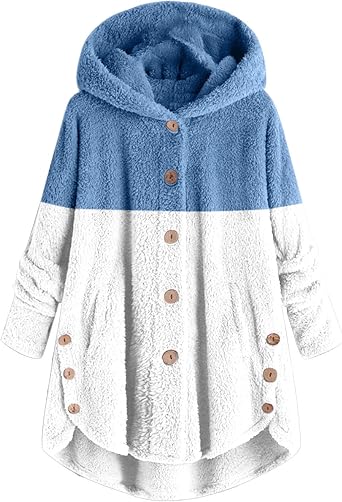 Lolvmvchi Winter Jackets For Women Split Fashion Casual Long Sleeve Plush Coat Warm Jackets For Women