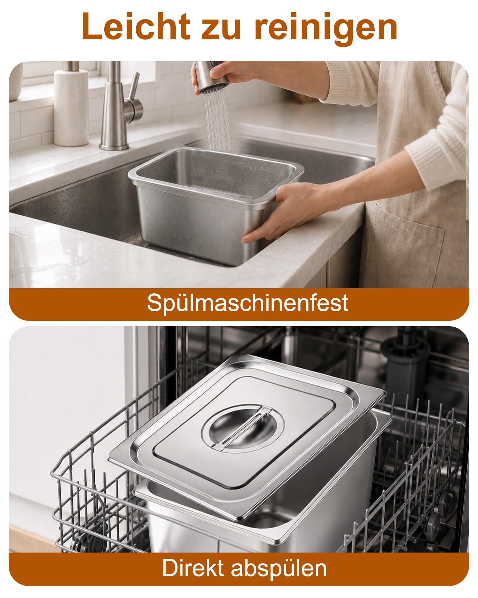 Set di 3 contenitori GN 1/2 con coperchio, 32,5 x 26,5 x 6,5 cm