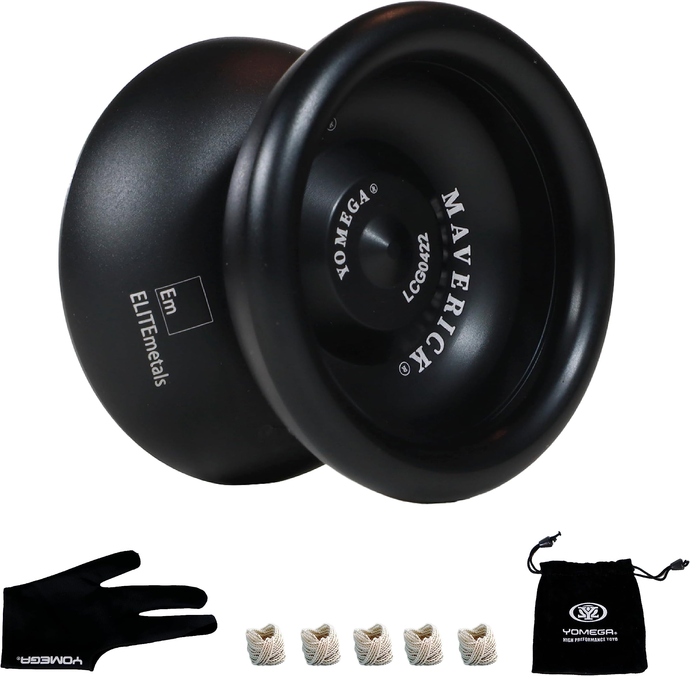 Maverick - Professional Aluminum Metal Yoyo for Kids and Beginners with C Size Ball Bearing for Advanced yo yo Tricks and Responsive Return + Extra 2 Strings & 3 Month Warranty (Black)