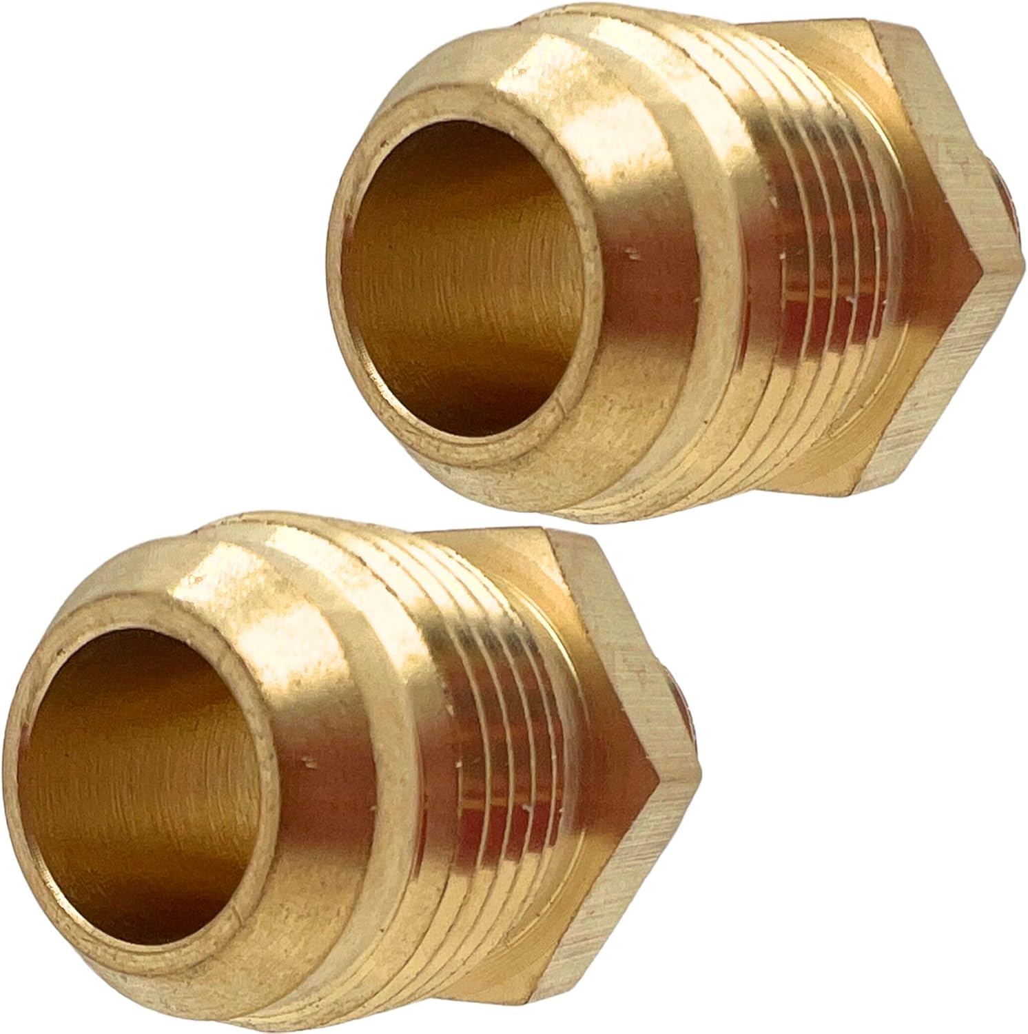 2 Pack 1/2" Flare x 1/4" NPT Male Brass Couples Tube Fitting Half Union Gas Adapter Connector by CX WONDERLAND