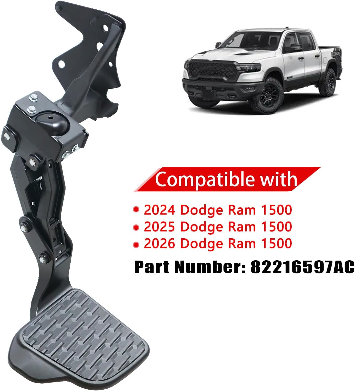 82216597AC Rear Bed Step Retractable Truck Tailgate Bumper Step Compatible with Dodge Ram 1500 2024 2025 2026