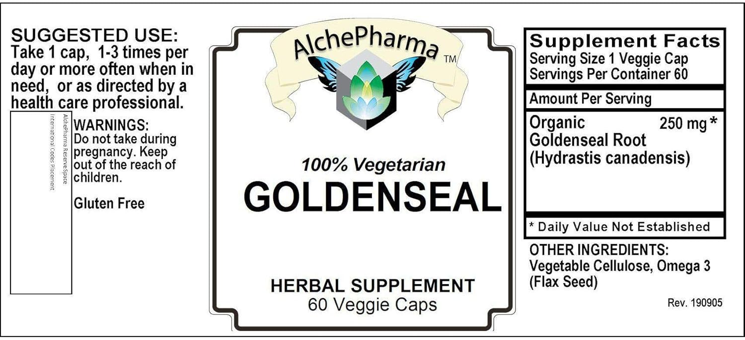 Goldenseal Root 250mg (Organic Hydrastis Canadensis) • 60ct Veg Caps