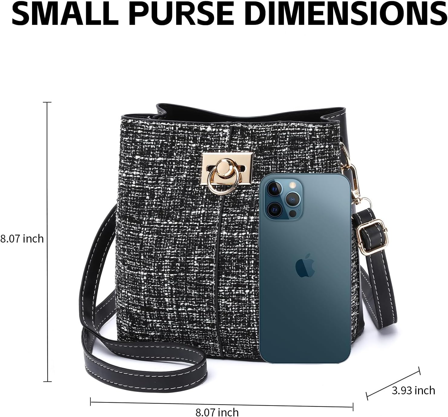 Cross Body Purse for Woman Trendy,Crossbody Bucket Bags-PU Leather with Adjustable Shoulder Strap, Multiple Pockets - Image 3