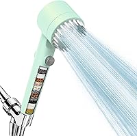 Vista 14 de Cabezal de ducha filtrado con mango, flujo de agua de alta presión y múltiples modos de pulverización. Cabezal de ducha con filtro, lavado potente