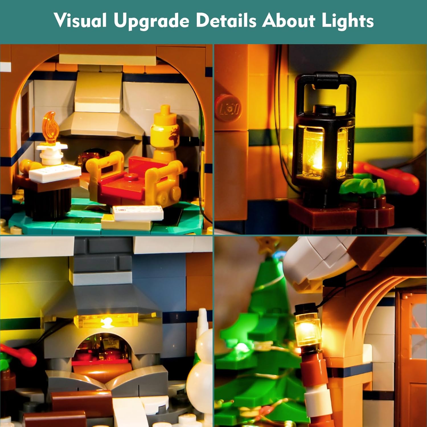 Light Compatible with Lego Santa's Post Office, Lighting Set Accessories Compatible with Lego 10339, No Models Only Light (Upgraded Version)
