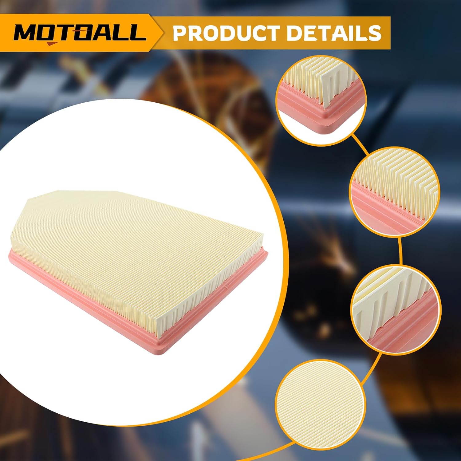 MOTOALL Engine Air Filter & Cabin Air Filter Combo Set 04861746AB Fit for Dodge Challenger Charger 11-23 for Chrysler 300 2011-2023 Replaces# 68071668AA
