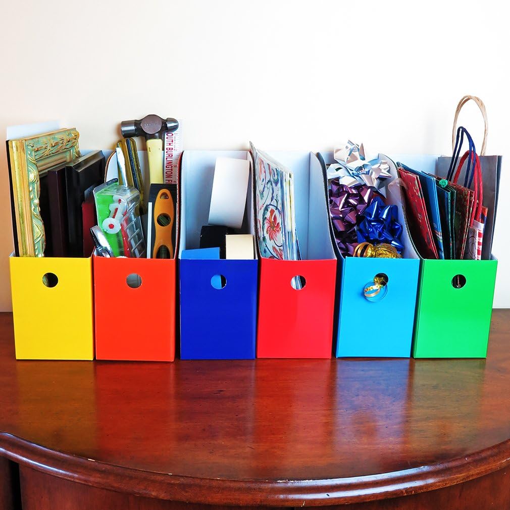 Evelots Magazine File Holder-Organizer-Full 4 Inch Wide-6 Colors-W/Labels-Set/6 - Image 5