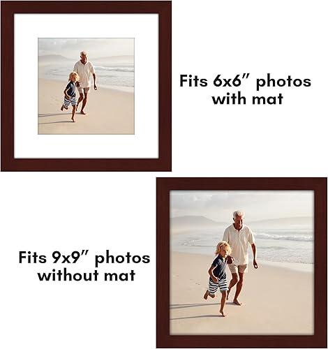 Vista 171 de Americanflat Portarretratos de 8 x 12 pulgadas con plexiglás pulido, juego de 2 portarretratos de 6 x 8 pulgadas con paspartú o para fotos de 8 x 12