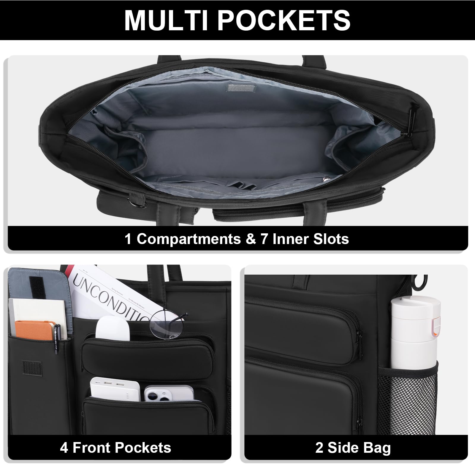 MOSISO 15-15,6 pollici Borsa Tracolla Laptop,Grande Capacita Borsa Tracolla