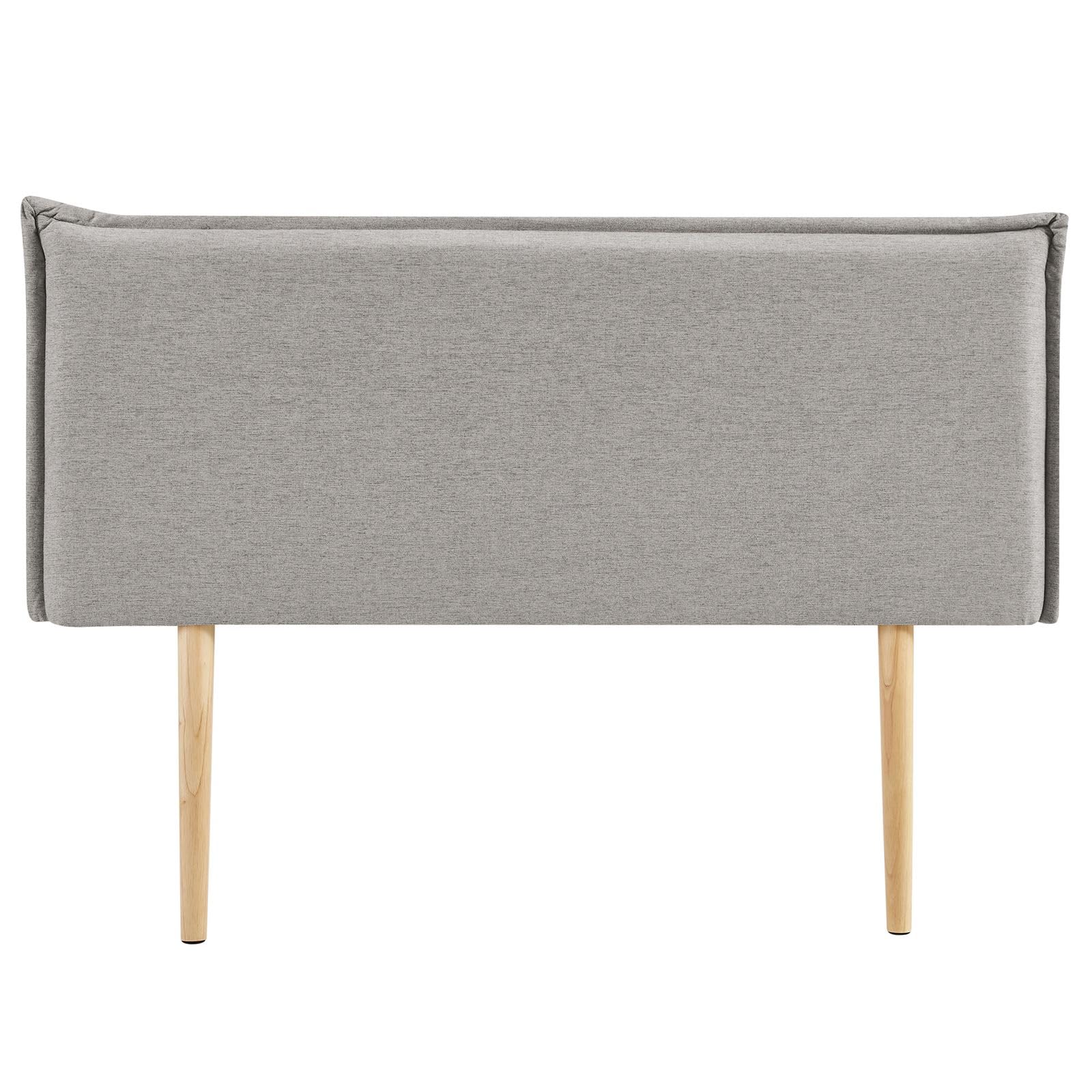IDIMEX Tête de lit ISANDRE 140 rembourrée, en Tissu Polyester pour lit 140 cm, sur Pieds en Bois, Gris