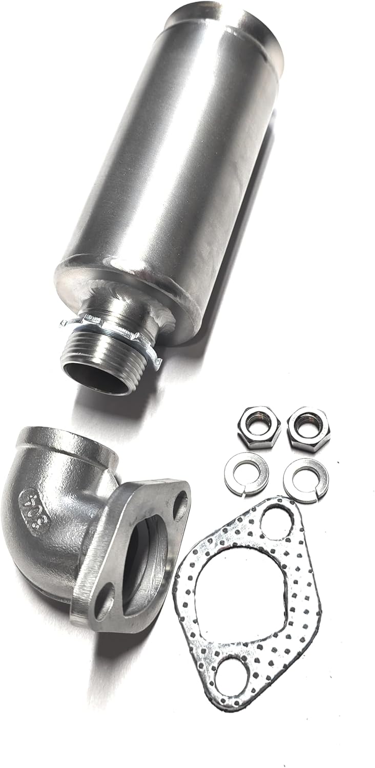 ARSPORT Short Muffler 304 Stainless Steel, 3/4" NPT Thread with Spark Arrestor – Compatible with Predator 212/224cc, GX160/GX200, Mini Bikes, Go-Karts – Fits CT200U, BT200X, Warrior 200, CT200U-EX
