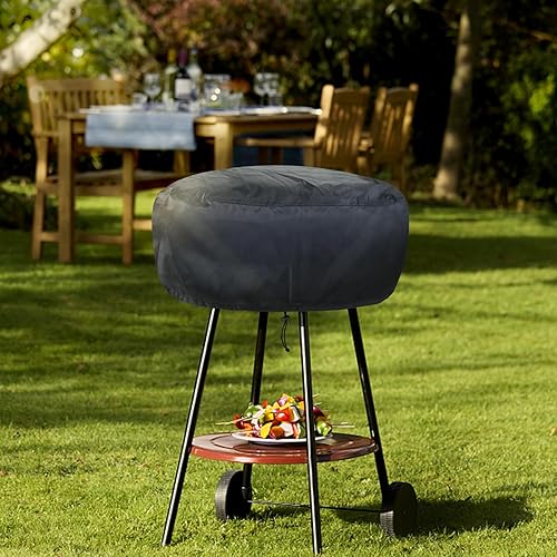 Miniatura 6 de Cubierta redonda para fogata, impermeable, 32 pulgadas de diámetro x 13.7 pulgadas de alto, cubierta duradera de gas para fogatas al aire libre,