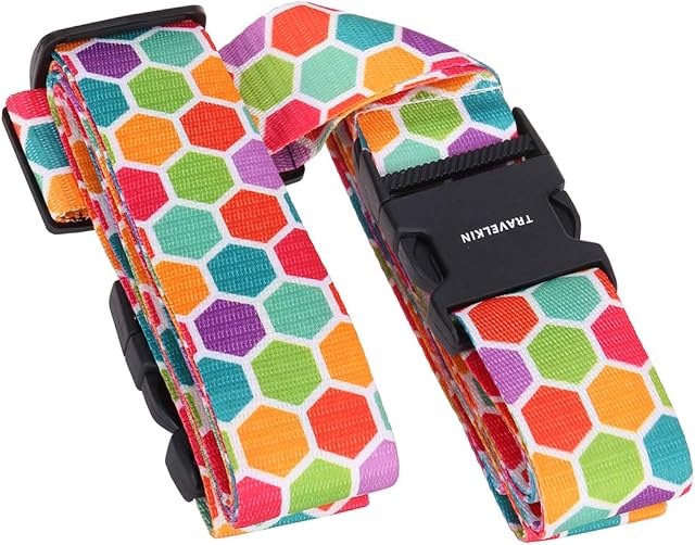 HIMREYLD Luggage Straps for Suitcases Adjustable Cross for Travel Airport, Extra Long 230 & 200 CM for Suitcase 20-32", Buckle Closure & Tag Slot - Honeycomb