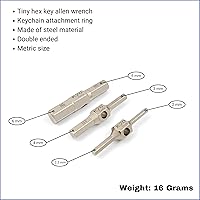 Vista 5 de Juego de llaves hexagonales Allen con llavero multiherramienta métrica de 2, 2.5, 3, 4, 5, 6 mm