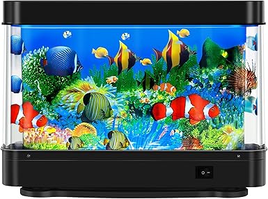 DoubleCare Fish Lamp,Virtual Ocean Moving Fish lamp,Fake Aquarium Decor ...