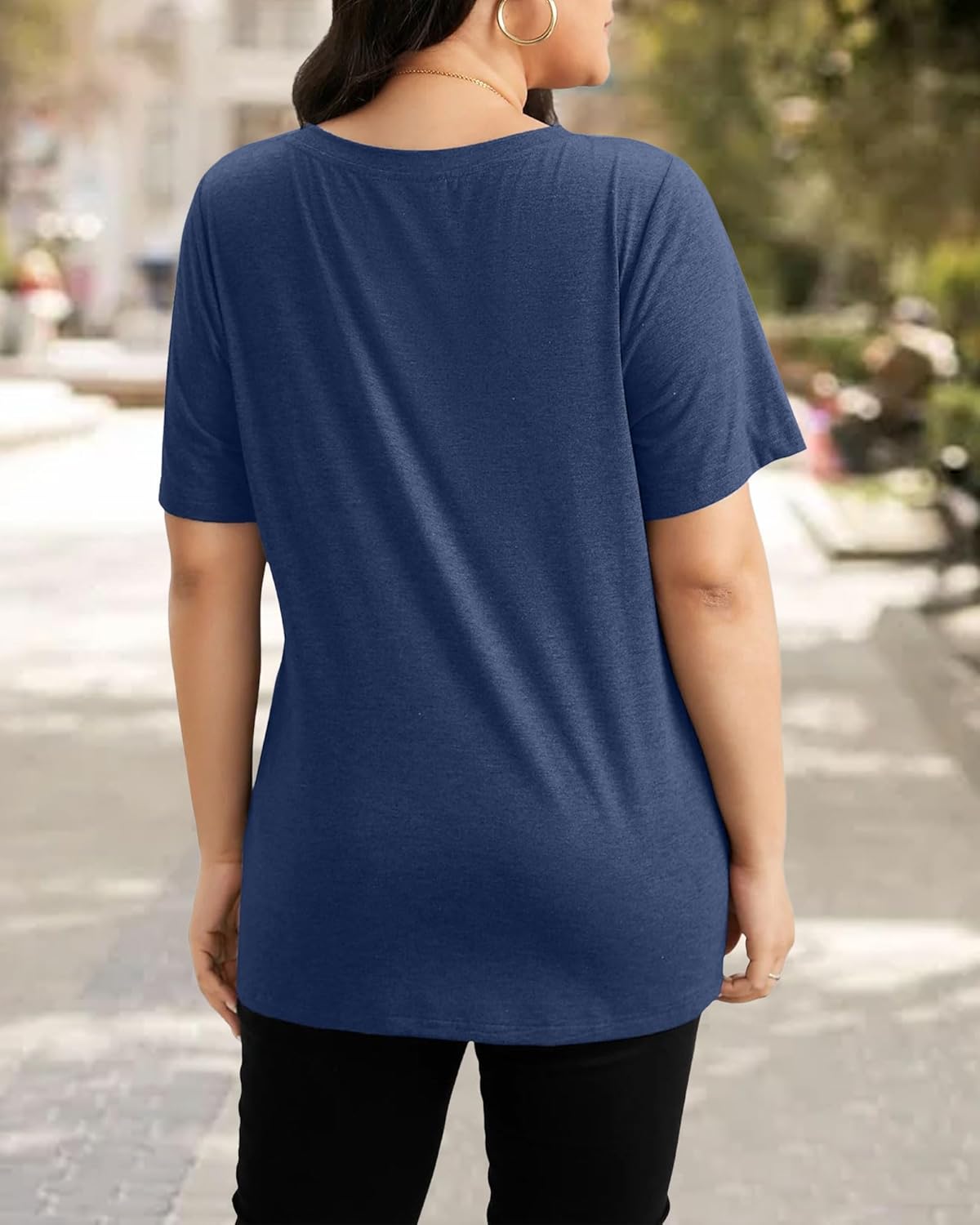 Plus Size Tops for Women Graphic Tee Summer Casual Tops Hawaiian Vacation Style Short Sleeve - Image 5