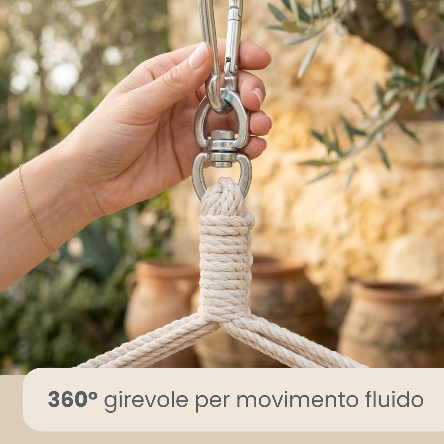 Amaca da giardino XXL 185x130 cm 150 kg Sedia pensile sospesa per 2 persone esterno interno