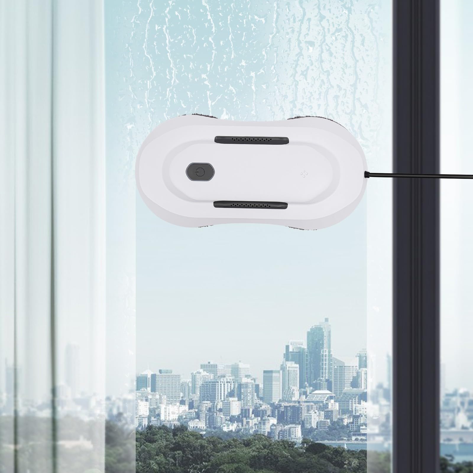 Fensterreiniger Fensterputzer Window Cleaner für Fensterreinigung mit Fernbedienung 2800 Pa Saugkraft und 50ml Wassertank für Glas Fenster und Fensterputzen Set mit 10 Reinigungstüchern