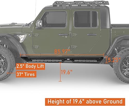 Vista 30 de u-Box Gladiator - Estribo tubular para Jeep JT Gladiator P/U 2020 2021 2022 2023 2024 2025
