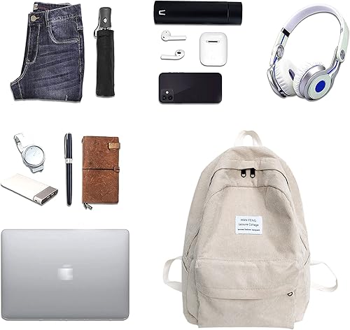 Vista 18 de Lobagve Mochila de pana grande para universidad, mochila casual para computadora portátil, mochila de viaje para mujeres y hombres, verde 7490