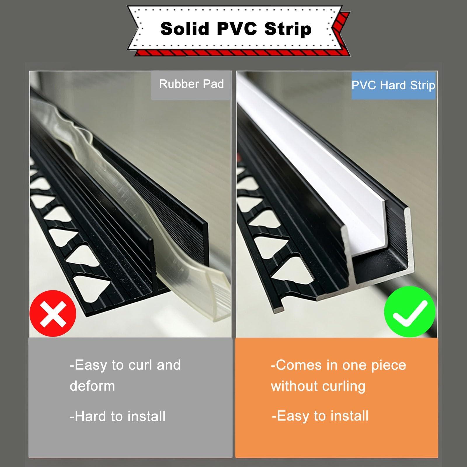 Profilado en «F» de aluminio para mamparas de ducha sin marco | Perfil rígido duro, junta protectora de PVC integrada, pista de retención de vidrio para baño(12mm Silver,300 cm/118.1 in)