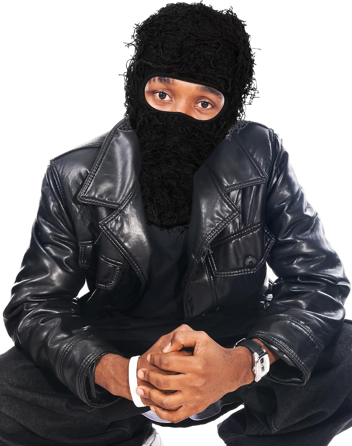 MGBPEI Distressed Balaclava Ski Mask for Men/Women Knitted Full Face Ski Mask Windproof Neck Warmer