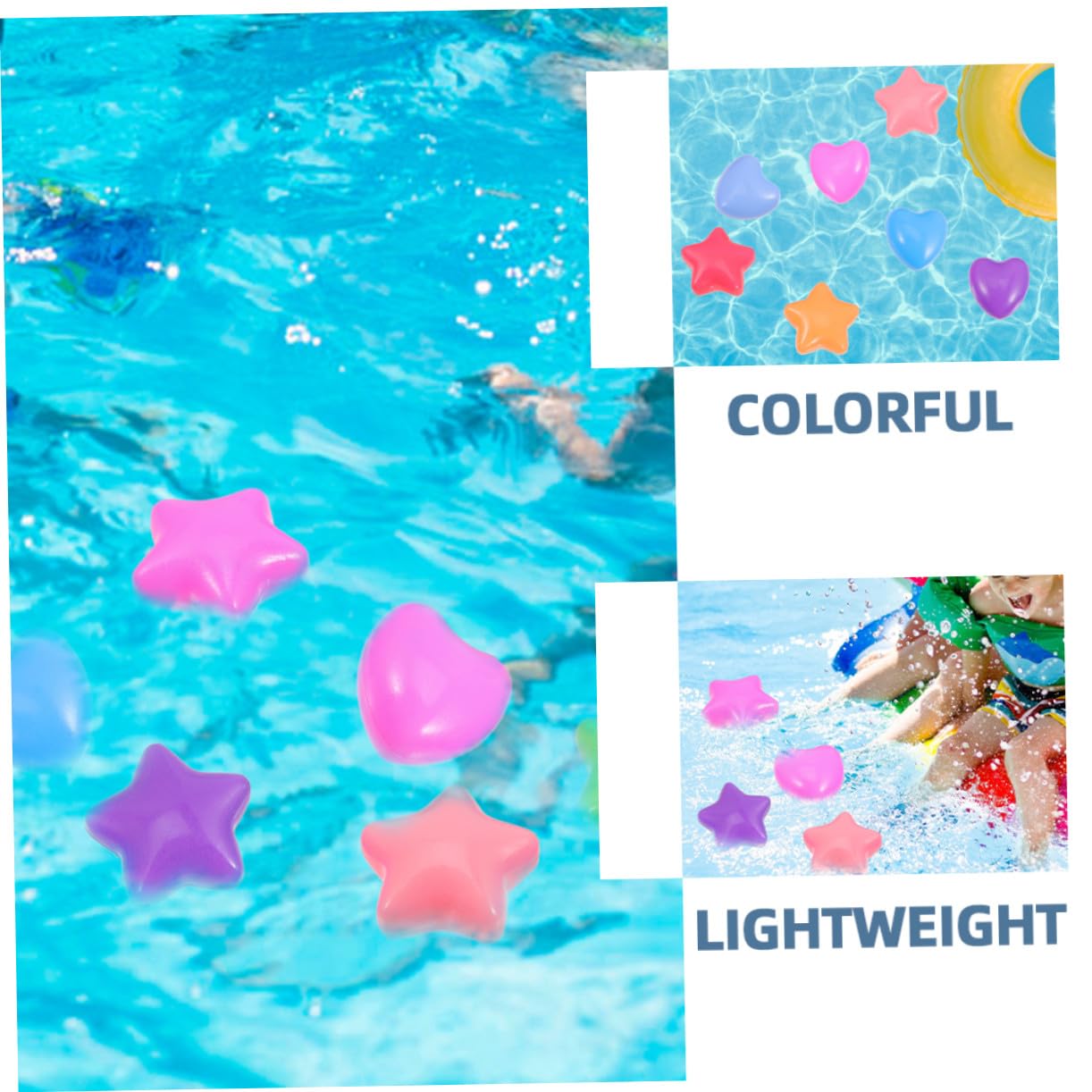 Hohopeti 80 Bolas de Foso Forma de Estrella y Corazón para Niños, Material PE Resistente, Ideales para Piscinas de Bolas y Salas de Juegos