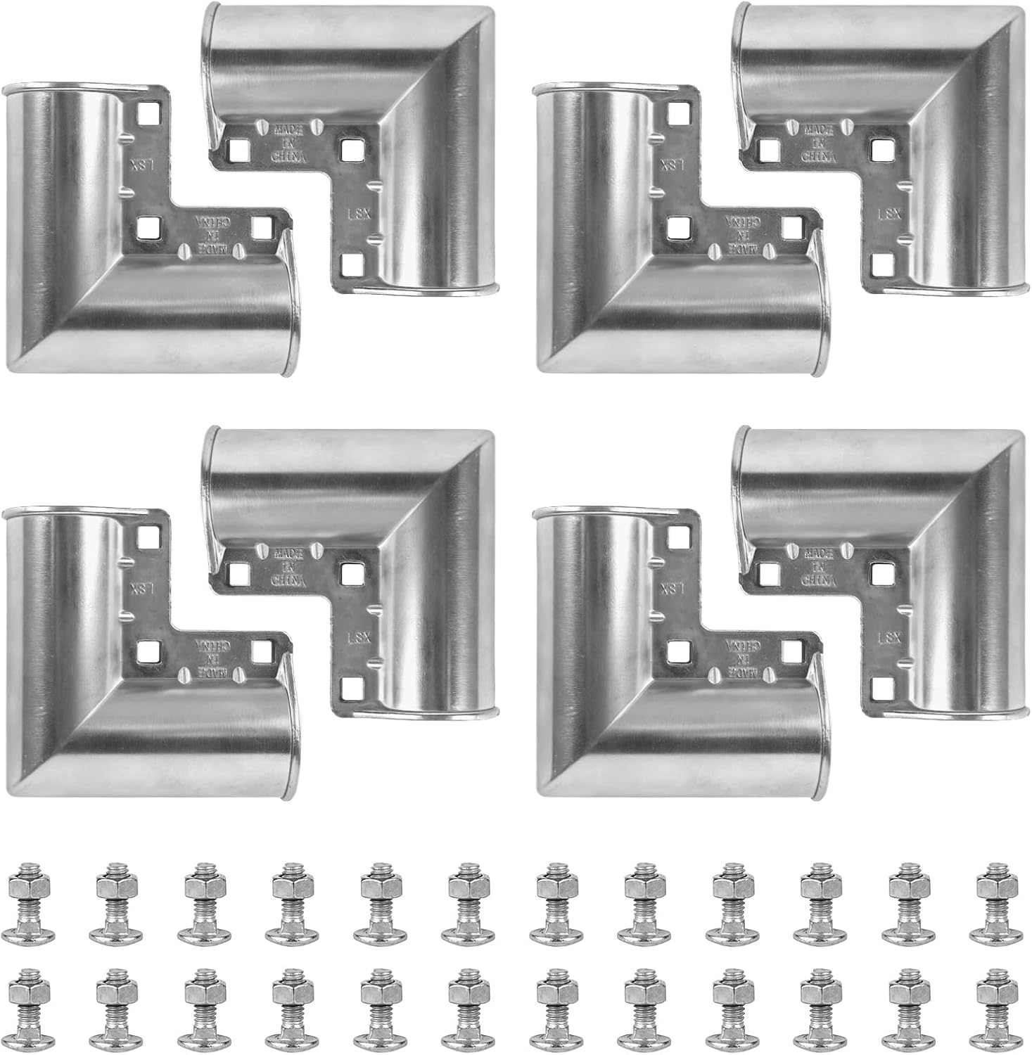 Aluminum Chain Link Fence Gate Corner, 8 Pcs Gate Corner 90 Degree Gate Elbow for 1-3/8" × 1-3/8" Diameter Pipe