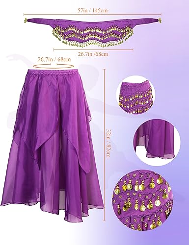 Vista 4 de Tarpop 4 piezas de disfraz gitano de Halloween para mujer, disfraz de pirata de bailarina del vientre, renacentista medieval