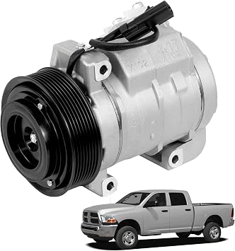 55111444AB AC Compressor Air Conditioner Compatible with Dodge Ram 2500 3500 5500 2010-2015 & for 4500 5500 2011-2015L6 6.7LReplace RL111444AB RL11144AB 178313