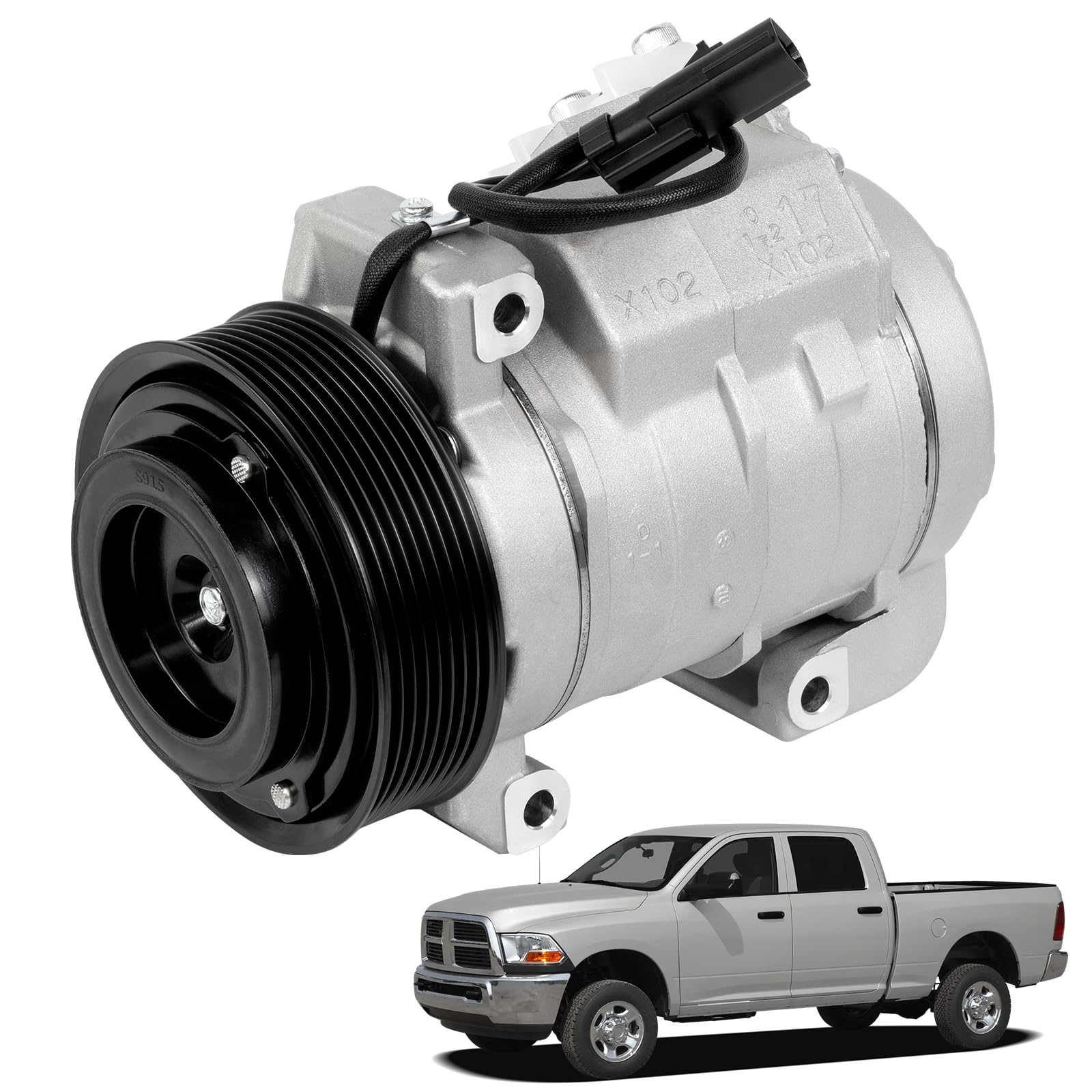Photo 1 of 55111444AB AC Compressor Air Conditioner Compatible with Dodge Ram 2500 3500 5500 2010-2015 & for 4500 5500 2011-2015(L6 6.7L?Replace RL111444AB RL11144AB 178313