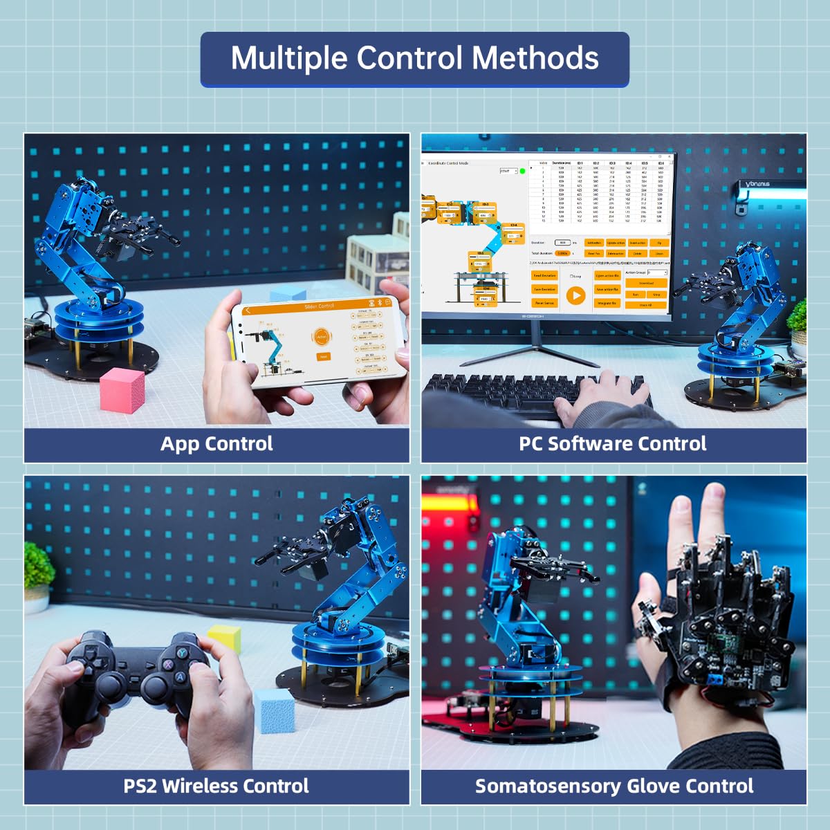 Ramię robota do Arduino AI Vision Interakcja głosowa 6DOF serwo magistrali szeregowej ramię robota, projekt STEM Edukacyjny robot i zestawy inżynieryjne, nauka/kodowanie/programowanie, zestaw pośredni
