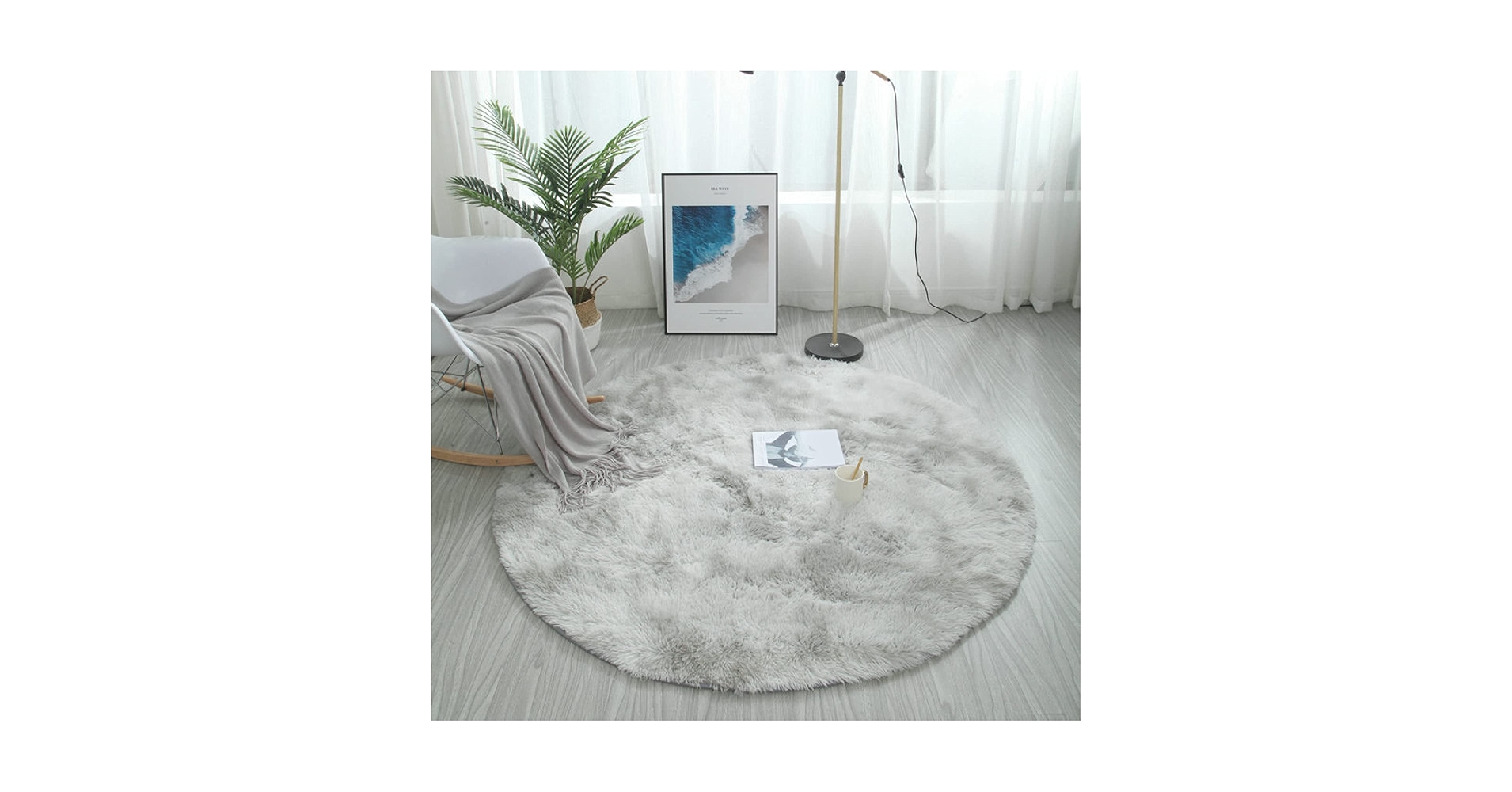 Amazon|シャギーラグ 円形 洗えるラグ 140×140 洗える ライトグレー Amazon|シャギーラグ 円形 洗えるラグ 140×140 洗える ライトグレー