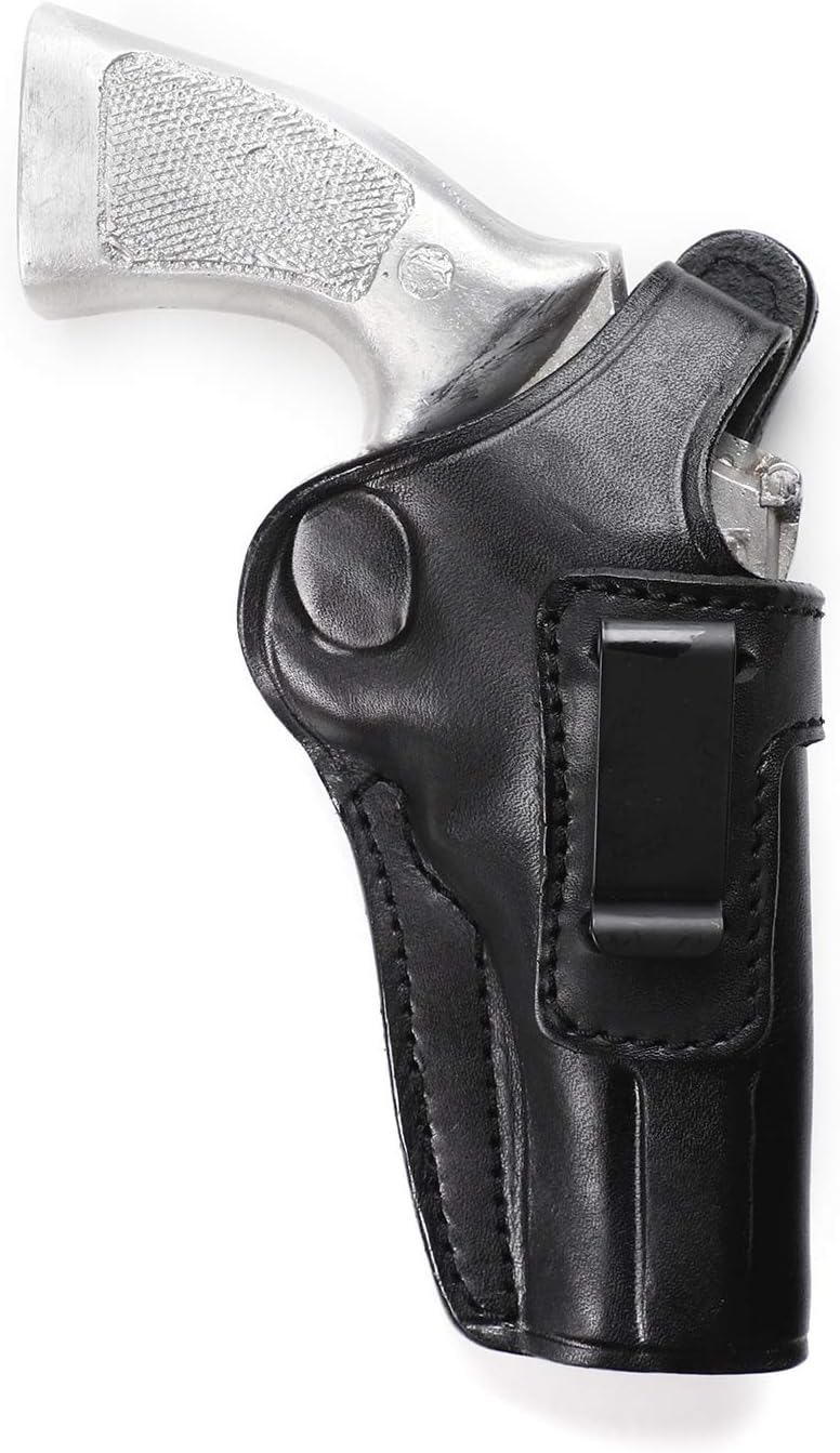 Pusat Holster Premium Leather IWB and OWB Belt Holster 4 inch 357 MAG for Revolver Smith Wesson Model 581-586-681-686 L Frame Right Hand