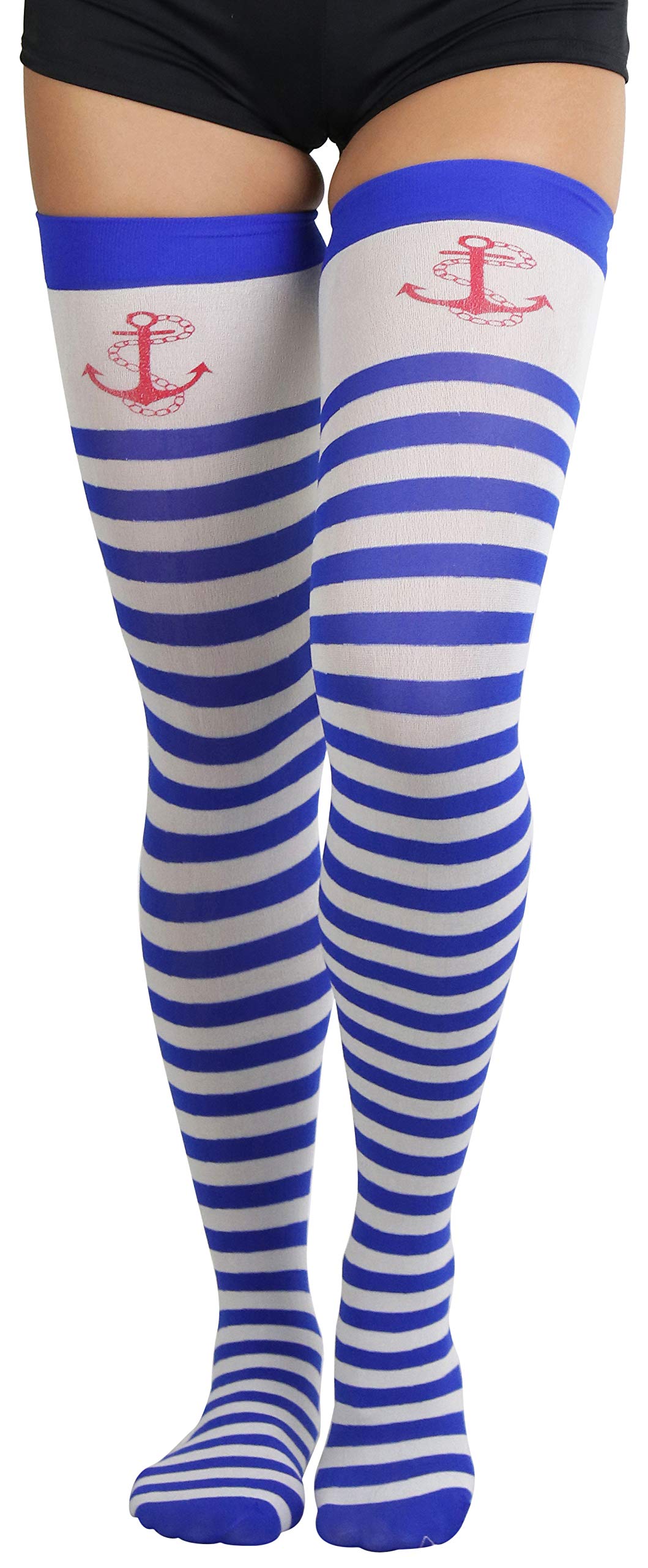 ToBeInStyle Women’s Opaque Hosiery Thin Striped Thigh High Long Stocking