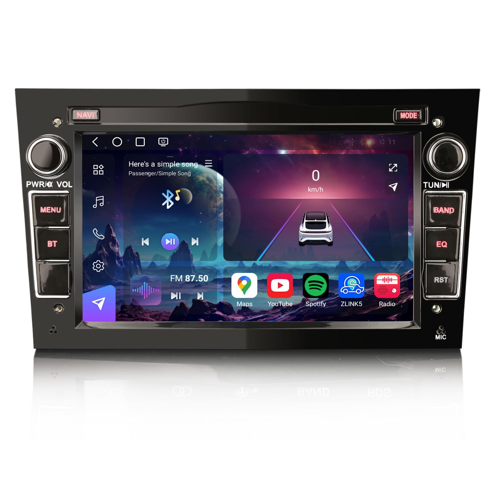 Erisin Qualcomm 8-Core 8GB+128GB Android 14 Radio Coche Bluetooth GPS Navegador para Opel Antara Astra H Corsa C/D Meriva Signum Vivaro Zafira 7" CarPlay Android Auto Dab+ WiFi 4G USB DSP SWC Canbus