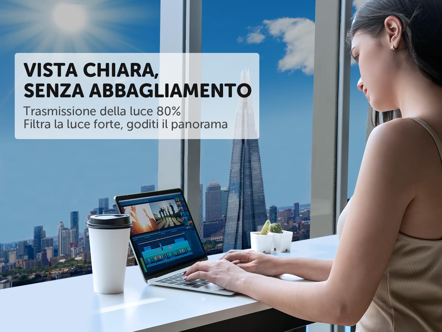 Pellicola Specchio per Vetri Finestre 90x200cm | Pellicola Elettrostatica Riflettente Monodirezionale | Mirror Film | Anti UV e Anti Calore | Pellicola a Specchio per Interni ed Esterni