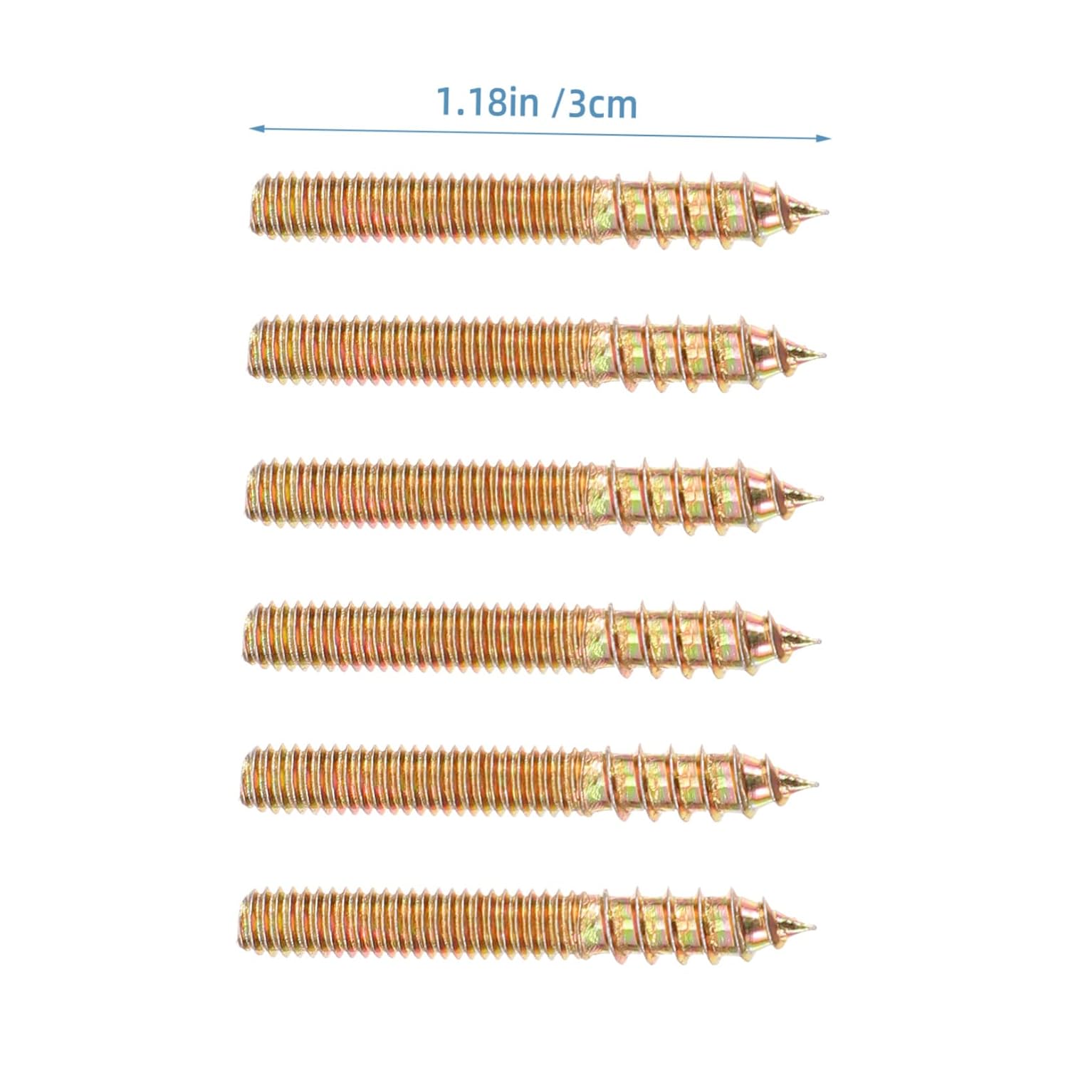 Self-Tapping Screws Set 100pcs Double Headed Bolt Hanger Bolts Threaded Screws for Wood
