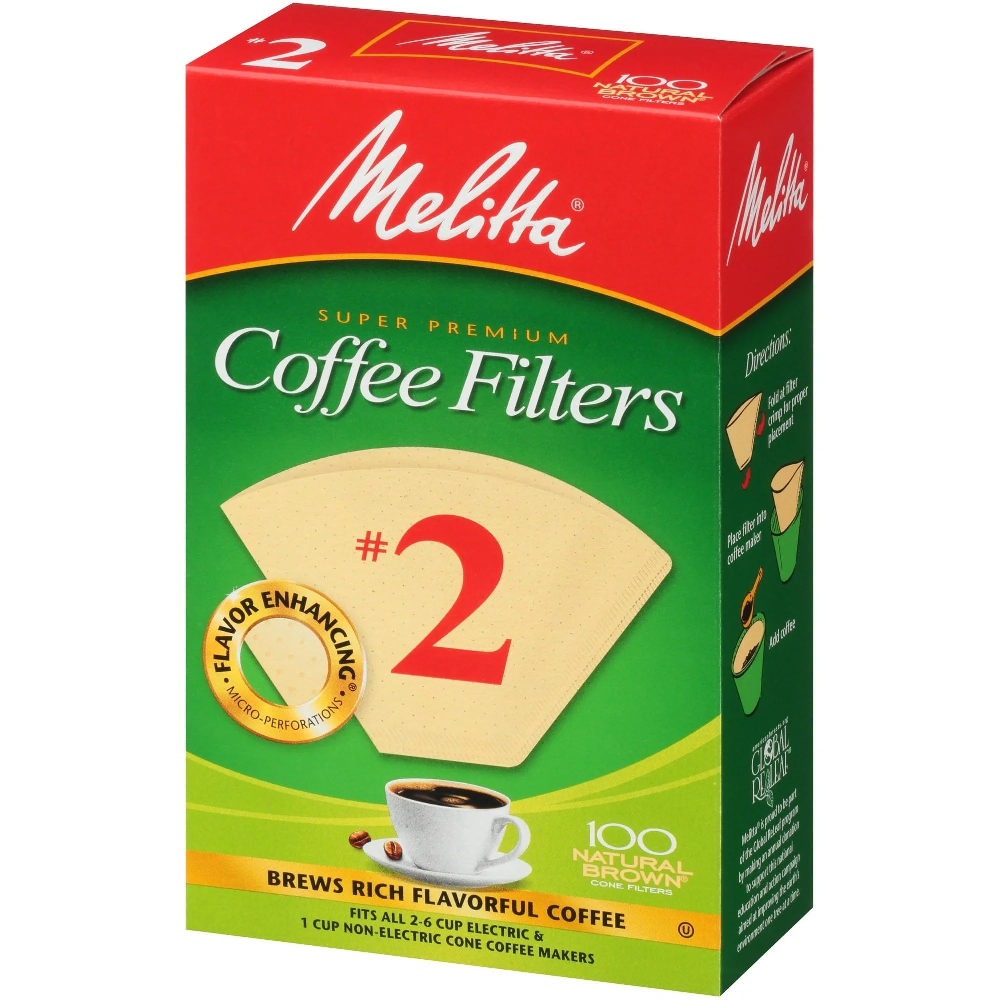Amazon.com: Melitta 622752 #2 Natural Brown Cone Coffee Filters
